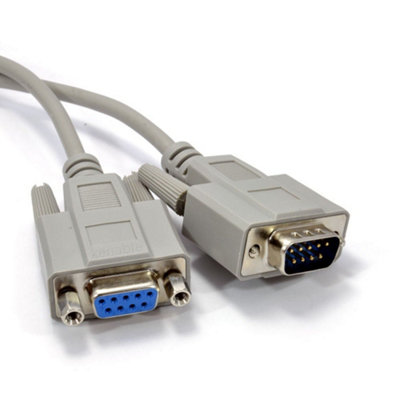 Kenable Serial Rs232 Extension Cable Db9M To F 9 Pin Male To Female 2M Beige from B&Q