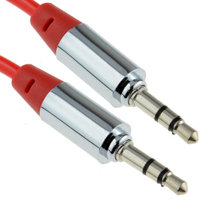 Kenable Pro Metal Red 3.5mm Jack Male To Male Stereo Audio Cable Lead 1M from B&Q