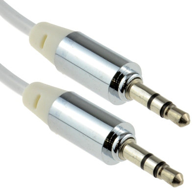 Kenable Pro Metal White 3.5mm Jack Male To Male Stereo Audio Cable Lead 1M from B&Q