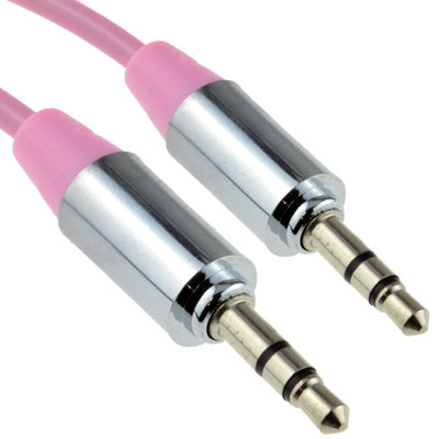 Kenable Pro Metal Pink 3.5mm Jack Male To Male Stereo Audio Cable Lead 1M from B&Q