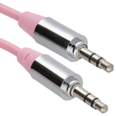 B&Q -  Pro Metal Pink 3.5mm Jack Male To Male Stereo Audio Cable Lead 2M