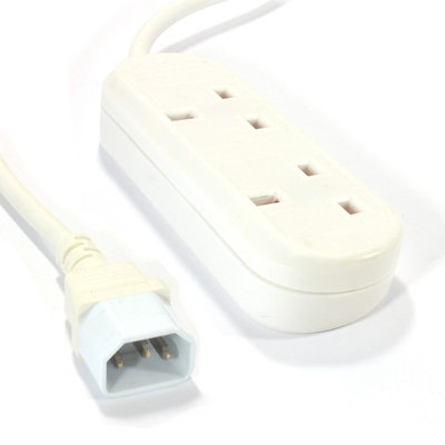 Kenable Iec C14 To 2 Way Gang Uk Mains Sockets Lead Ups Power Splitter 1M from B&Q
