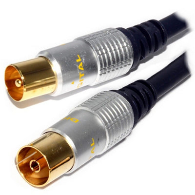 Kenable Gold Pure Ofc Rf Aerial Coaxial Lead Ofc Male To Female Extension 3M Medium B&Q