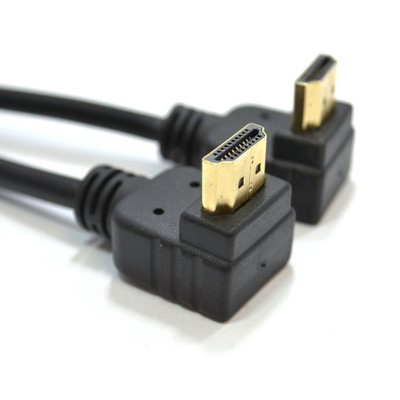 B&Q -  Hdmi 1.4 High Speed 3D Tv 90 Right Angle To Right Angle Plug Cable 5M