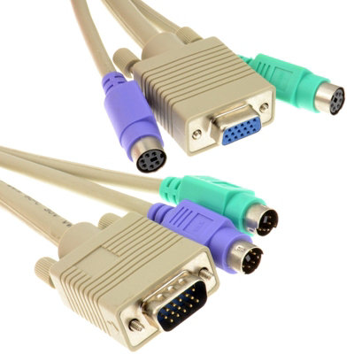 Kenable Kvm Extension Cable Male To Female Svga And Ps 2 Cable Lead 3M from B&Q