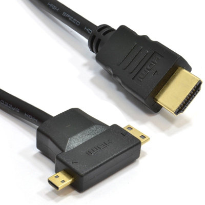 Kenable Hdmi A To Micro D & Mini C Hdmi Multi Use Androids & Tablets Cable 2M from B&Q