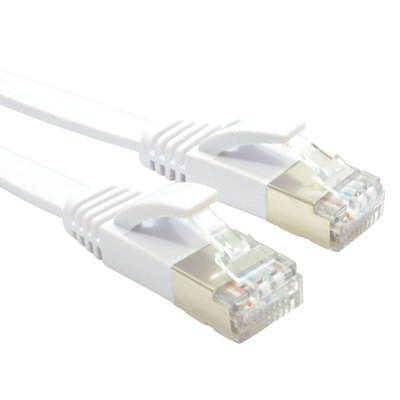Kenable Flat Cat6A S Stp Shielded 500Mhz Ethernet Lan Cable Rj45 0.3M White from B&Q