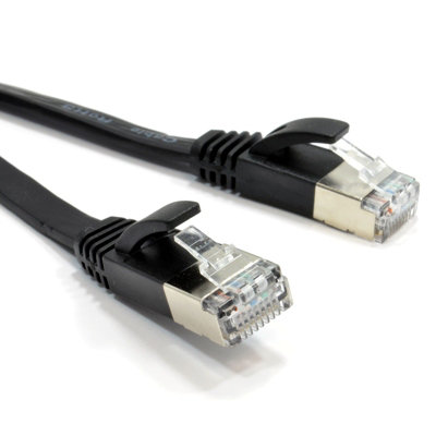 B&Q -  Flat Cat6A S Stp Shielded 500Mhz Ethernet Lan Cable Rj45 5M Black