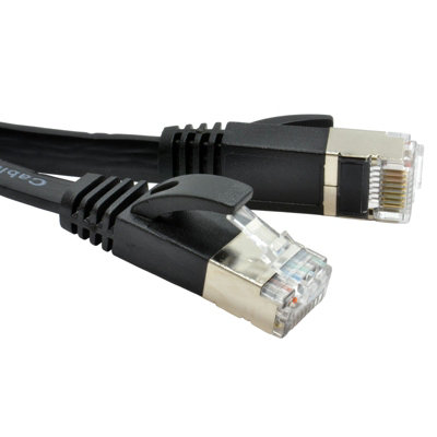Kenable Flat Cat6A S Stp Shielded 500Mhz Ethernet Lan Cable Rj45 30M Black from B&Q