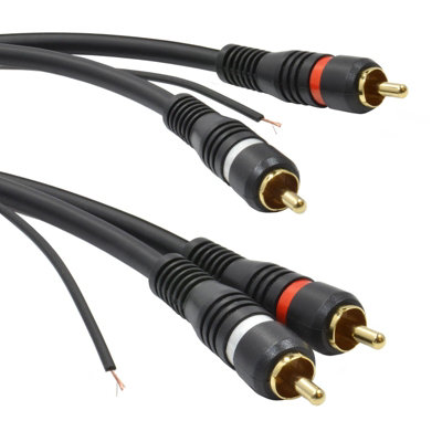 B&Q -  Twin Rca Shielded Phono Audio Cable Oxygen Free Copper & Tag Wire 1.5M