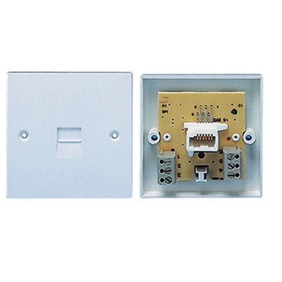 B&Q -  Secondary Telephone Bt Socket 3 6A Flush Mounted Faceplate