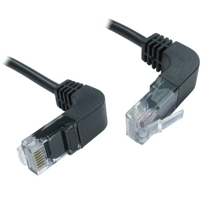 B&Q -  Cat5E Copper Rj45 Right Angle To Right Angle Plug Ethernet Network Cable 2MBlack