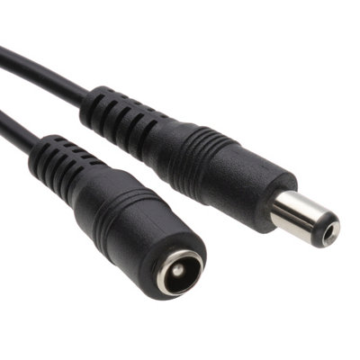 Kenable 5.5 X 2.1Mm Dc Power Plug To Socket Cctv Extension Lead Cable 4M Medium B&Q
