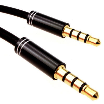 Kenable Pro 4 Pole 3.5mm Jack Male Audio Cable Tpe Rubber Lead Gold 1M from B&Q