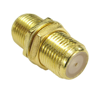 Kenable F Type Connector Coupler Join Satellite Virgin Cables With Nut Gold from B&Q
