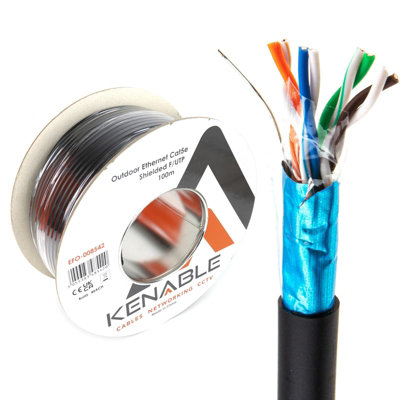 Kenable External Shielded Cat5E Outdoor Copper Ethernet Cable F Utp Reel 100M from B&Q