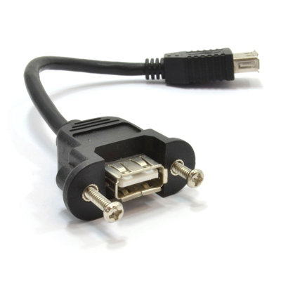 B&Q -  Usb 2.0 Panel Mount Female A Socket To A Female Cable Adapter 0.15M