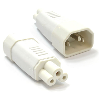 Kenable 3 Pin Iec Socket C14 To Cloverleaf Plug C5 Adapter Up To 250V White from B&Q