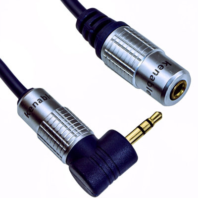 Kenable Pure Right Angle Elbow 3.5mm Stereo Jack Plug To Socket Cable 2M from B&Q