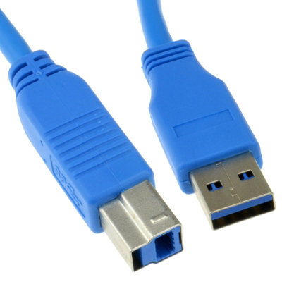 Kenable Usb 3.0 Superspeed Cable Type Plug A To Type B Plug Blue 3M from B&Q