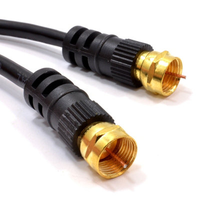 B&Q -  Satellite F Connector Plug To Plug Coax Cable Black Lead Gold 20M