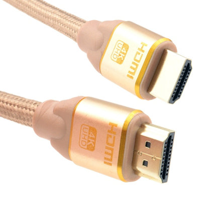 Kenable Pure Hdmi 2.0B 2160P 4K Uhd Tv Braided High Speed Cable Lead Gold 0.5M from B&Q