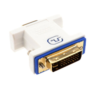 Kenable Pro Vga Socket 15 Pin To Dvi 24+5 Male Plug Video Adapter White from B&Q