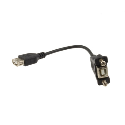 Kenable Usb 2.0 Panel Mount Printer B Female To A Female Socket 15Cm Black