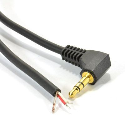 Kenable 3.5mm Stereo Jack Plug To 3 Pole Solder Bare Wire End Cable Gold 1M from B&Q