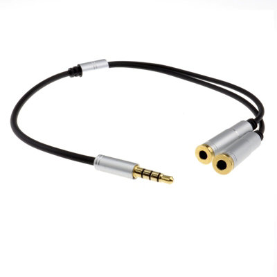 Kenable Pro Trrs 3.5mm 4 Pole Headphone Splitter Jack To 2 X Stereo Sockets Cable 15Cm from B&Q