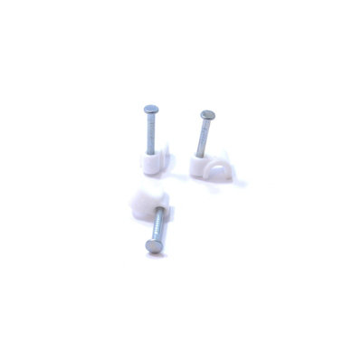 Kenable Round White 3.5mm Cable Clips Secure Fastenings Cables (100 Pack) from B&Q