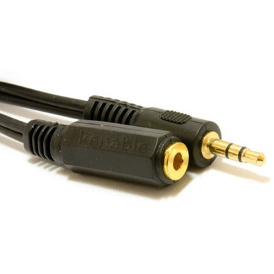 B&Q -  3.5mm Stereo Jack To Socket Headphone Extension Gold Cable 1.8M