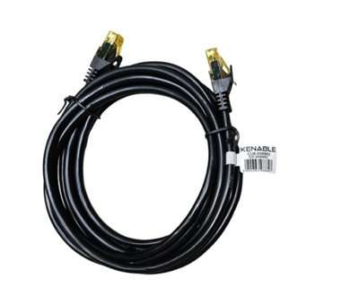 B&Q -  3M Black Cat6 Ethernet Network Cable Gigabit Rj45 Copper Snagless Patch Lead