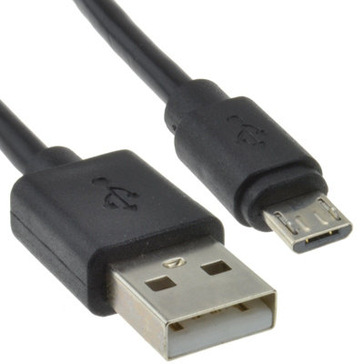 B&Q -  Usb 2.0 A To Micro B Data And Charging 24Awg Cable 0.15M 15Cm Lead Black