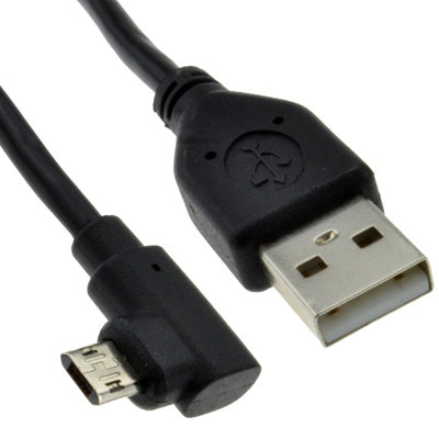 Kenable Right Angle Micro B Usb 2.0 Plug Phone Charging Charger & Data 24Awg Cable 2M from B&Q