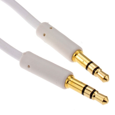 Kenable Slimline Pro 3.5mm Jack To Jack Stereo Audio Cable Lead Gold 1M White from B&Q