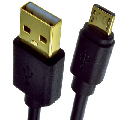 Kenable Gold/Black Usb A To Micro B Fast Charger And Sync Cable 24Awg 0.5M Size 2.0 B&Q