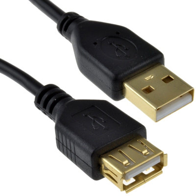 Kenable Gold Usb 2.0 Extension Lead 24Awg High Speed Cable A Plug To Socket 0.25M Medium B&Q