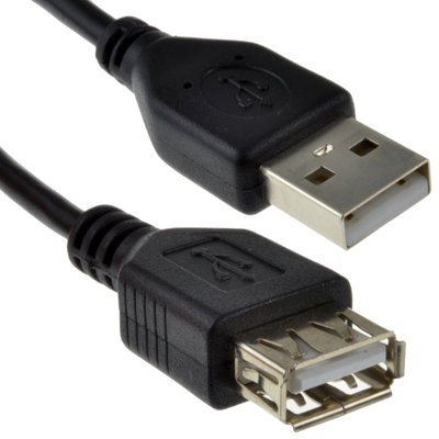 Kenable Usb 2.0 24Awg High Speed Extension Cable A Plug To Socket Black 0.6M from B&Q