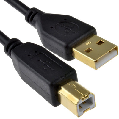 Kenable Gold 24Awg Usb 2.0 High Speed Cable Printer Lead A To B Black 1.2M from B&Q