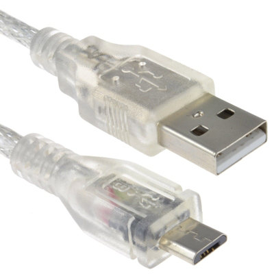 B&Q -  Clear Usb 2.0 A To Micro B Data And Charger Cable 24Awg 0.5M With Ferrite