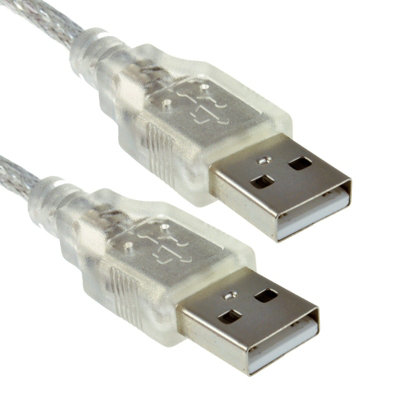 Kenable Clear Usb 2.0 Hi-Speed A Plug To A Plug Cable Lead 24Awg Ferrite 1.5M from B&Q