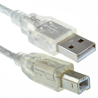 Kenable Clear Usb 2.0 Hi-Speed Printer Cable Lead A To B For 24Awg Ferrite 0.5M from B&Q