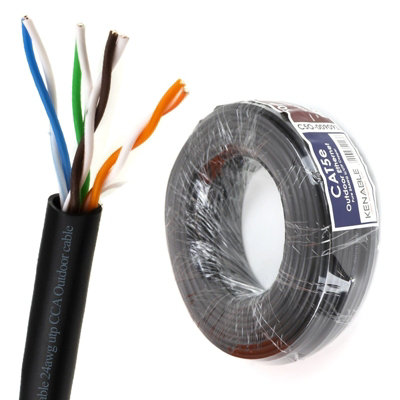 Kenable External Cat5E-Cca Outdoor Use Ethernet Network Cable Reel Utp 50M from B&Q