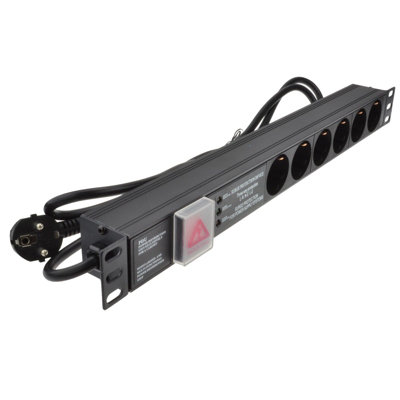 Kenable Pdu Schuko Sockets 6 Way With Eu Plug Power Distribution Unit Horizontal Surged