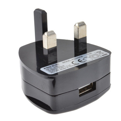Kenable Usb Charger For Mobile Phone Or Tablet 5V 2.1Amp Uk Mains Plug Black from B&Q