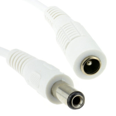 Kenable 5.5 X 2.1mm Dc Power Plug To Socket Cctv Extension Cable 10M White