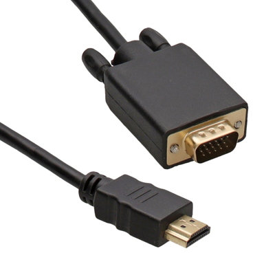 B&Q -  Hdmi 19 Pin To Svga 15 Pin Pc Or Laptop To Monitor Tv Video Cable 1.8M