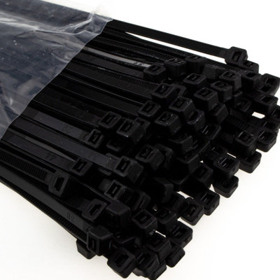 Entie Black Cable Ties 4.8mm X 250mm Nylon 66 Ul Approved (100 Pack) from B&Q