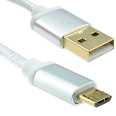 Kenable Braided Metal Ended Gold Usb 2.0 A To Micro B 24Awg Cable 2M Silver from B&Q